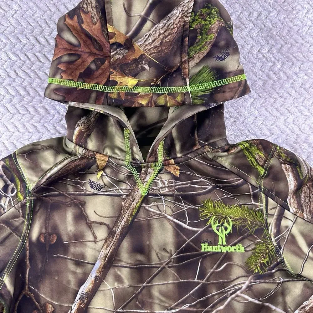 Huntworth Hoodie, Youth Boy's Size Medium, Brown, Camouflage, Pullover- Oak Tree